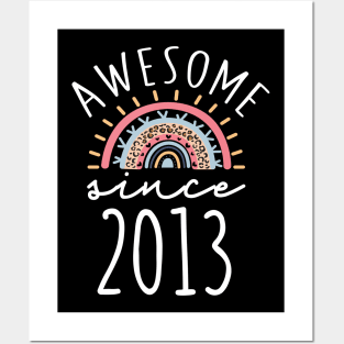 Awesome Since 2013 9th Birthday Rainbow Born In 2013 Birthday Gift Posters and Art